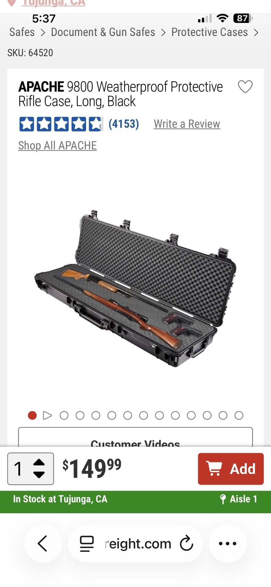 Apache 9800 Rifle Case