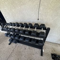 5-50lbs Dumbbells w/Rack 