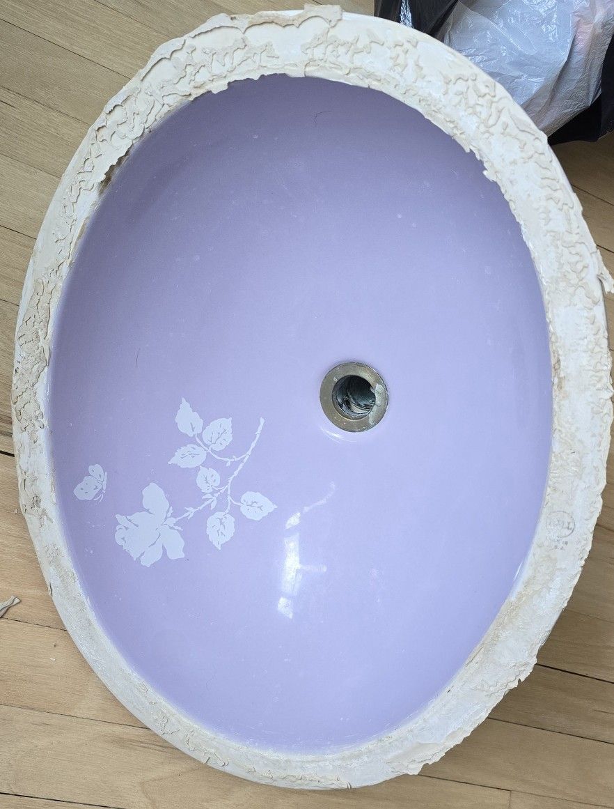 Vintage Porcelain Sink (under-mount) and Violet/Purple