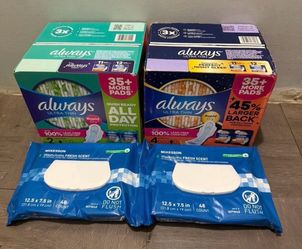 Always Ultra Thin Pads & McKesson Washcloths Bundle