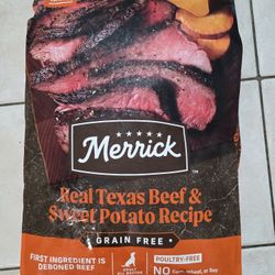 Merrick Dog Food 22lb Bag Real Beef & Sweet Potato Recipe Best By 2027