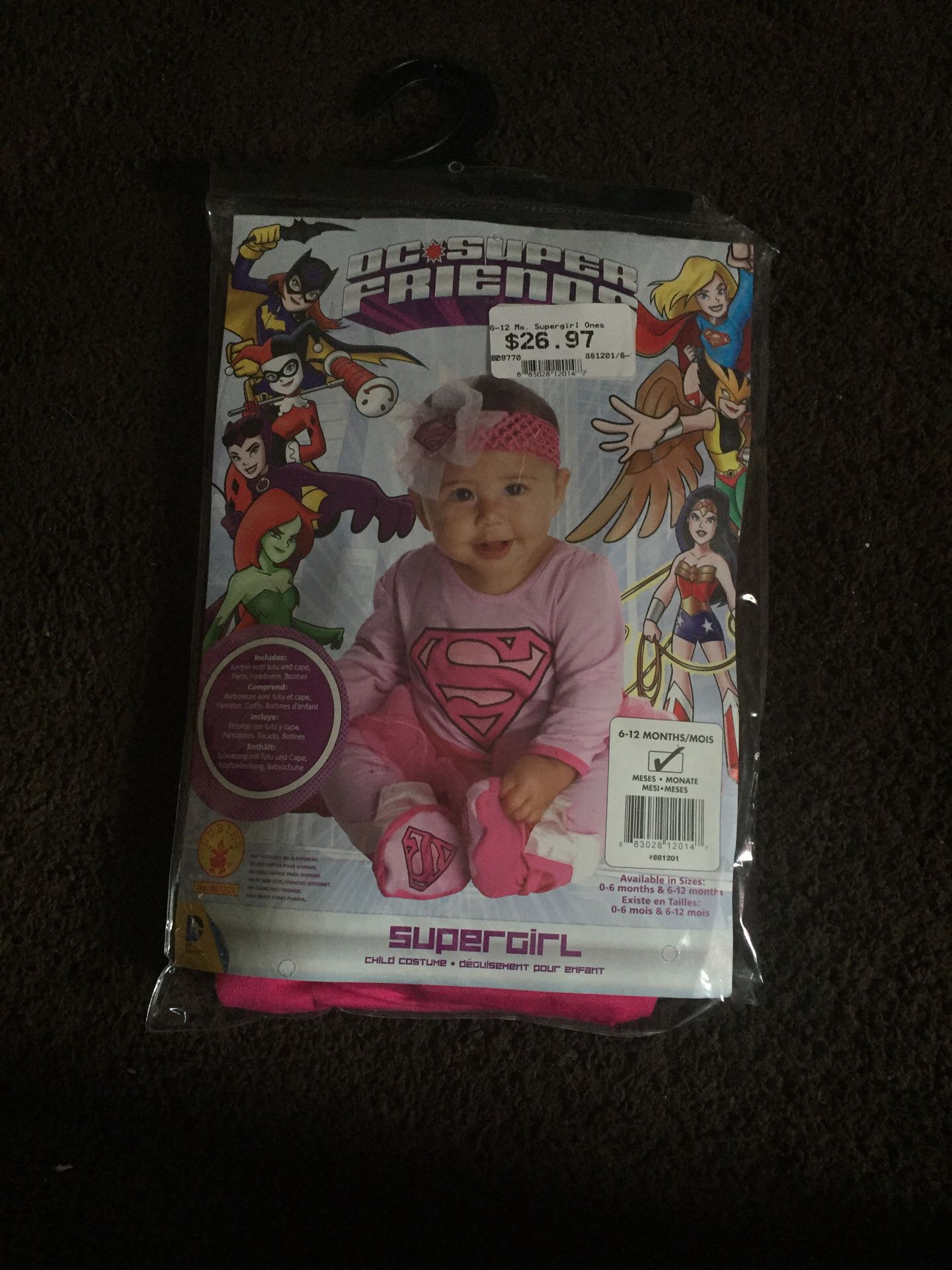 6-12 mo supergirl infant costume