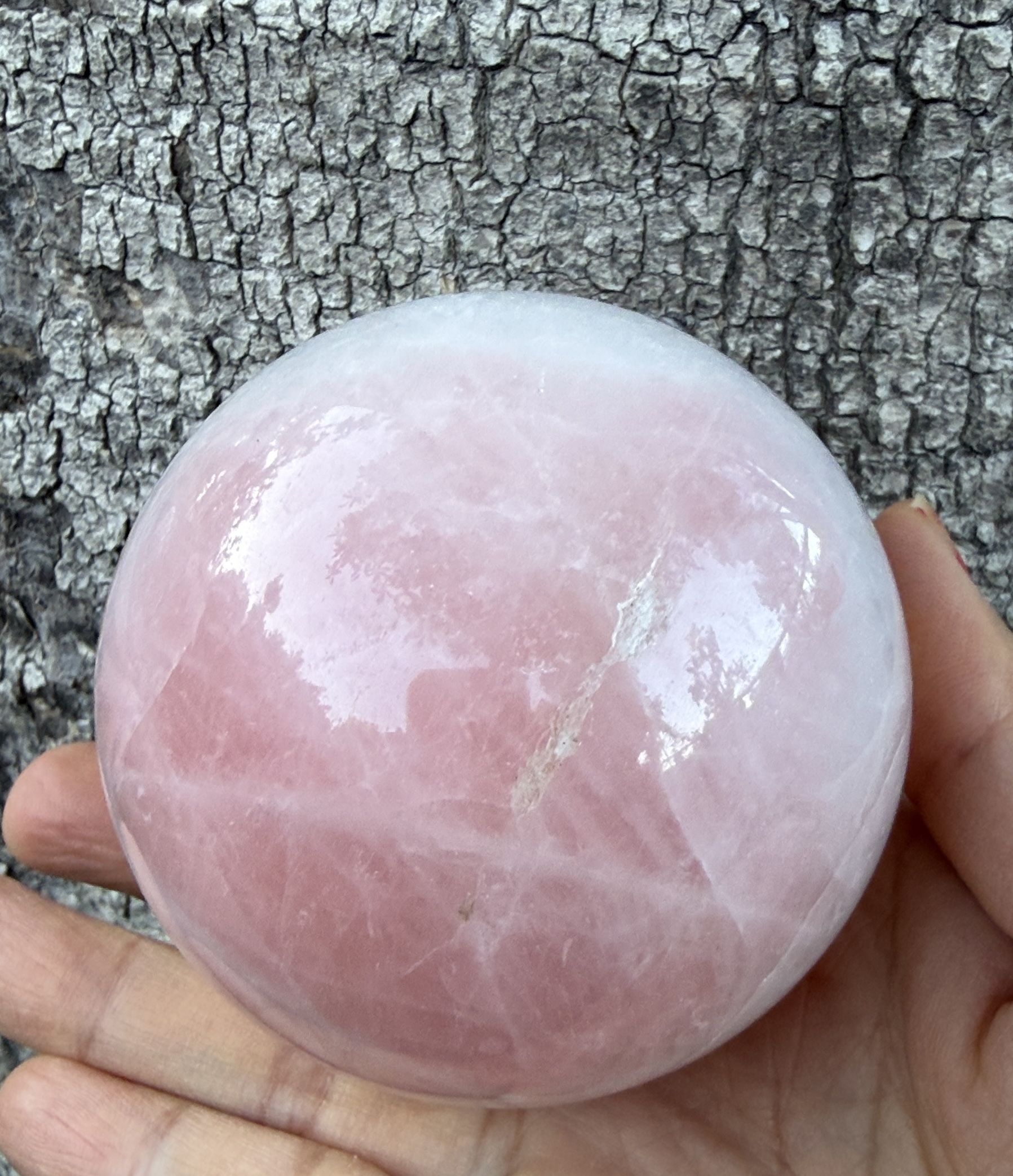 Beautiful pink rose quartz Sphere Crystal ball