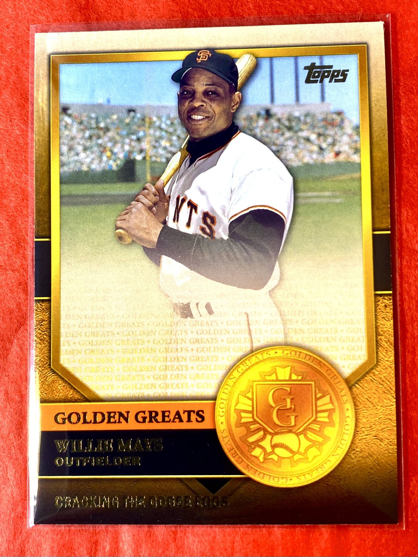 Willie Mays 2012 Topps Golden Greats “Cracking the Goose Eggs” Card