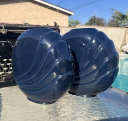 Vintage Blue Vases Retro Art Deco Revival 