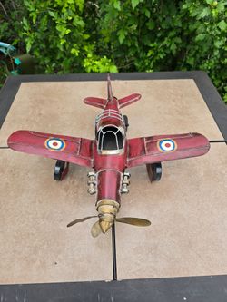 Tin Metal Vintage Style Airplane