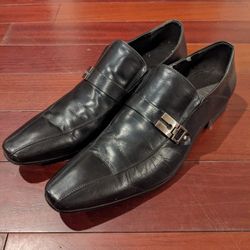 Men's Black Leather Shoes Size 10