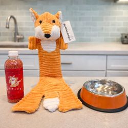 3-Piece Cat Bundle – Plush Toy + Deodorizer + Bowl – $19.99