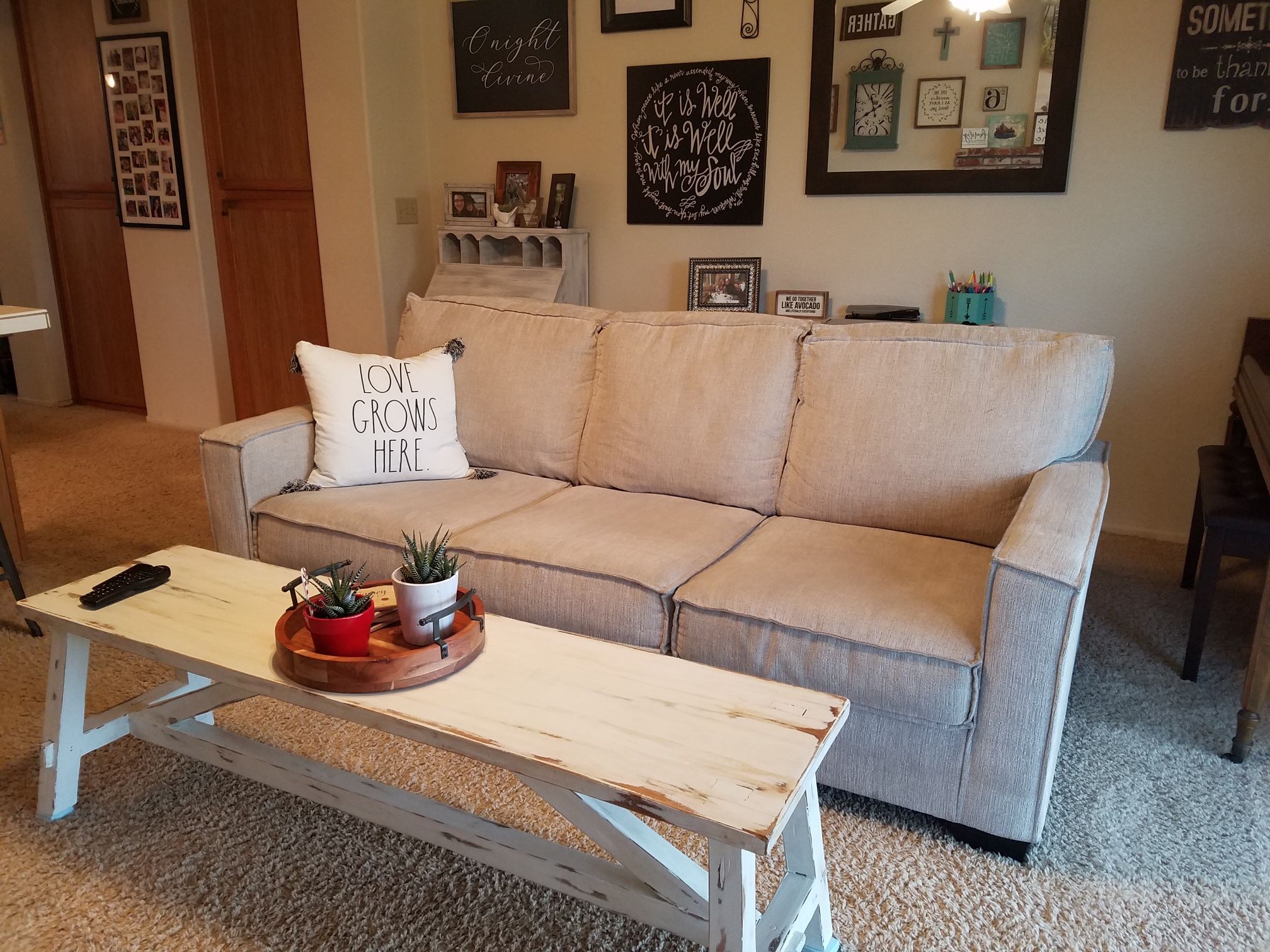 Pottery Barn Bench/Coffee Table