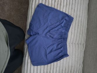 Blue Athletic Shorts with Elastic Waistband