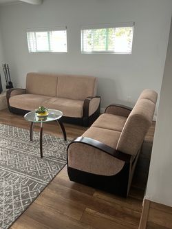 Set of  3 , Foldable   Coach & Futon perfect condition