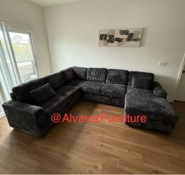 Corduroy sectional sleeper with storage