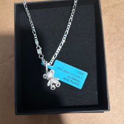 .925 Sterling Silver, Masonite Chain And Pendent 