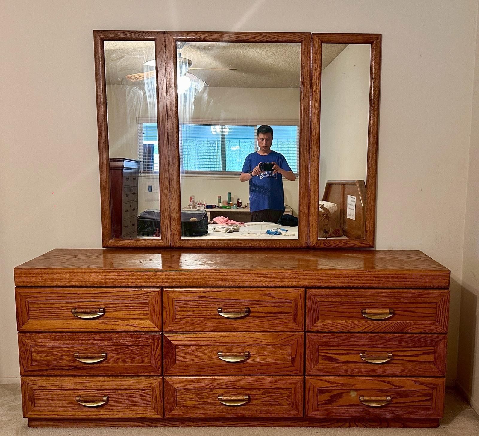 Dresser with Mirror, Matching Night Stand