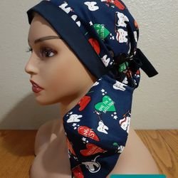 SCRUB HAT/ Hygienist/ Dental / Reversible Surgical Scrub Hat Set With Buttons 