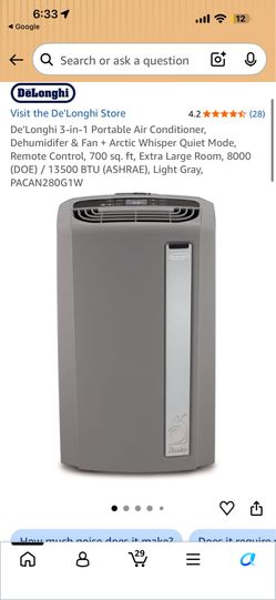 De'Longhi 3-in-1 Portable Air Conditioner