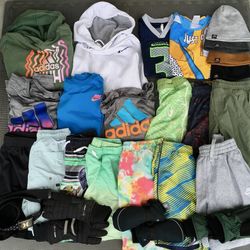 Assorted Lot 25 Pre Teen Boys Nike Adidas Avalanche Hurley Clothes
