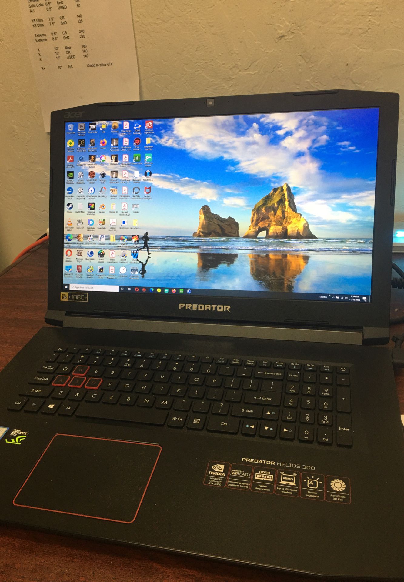 Acer predator helios 300 laptop win 10