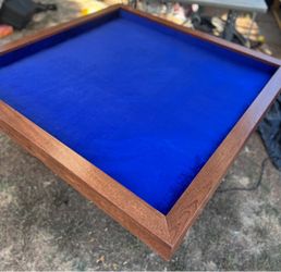 Large Wooden Tabletop Tray / Gaming Topper 48x48" - Blue Velvet Display & Play Mat