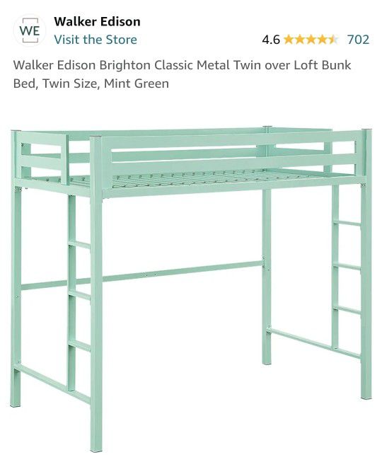 Metal Twin Loft Bunk Bed Frame