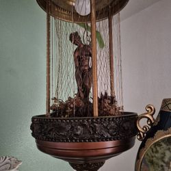 large antique oil rain lamp