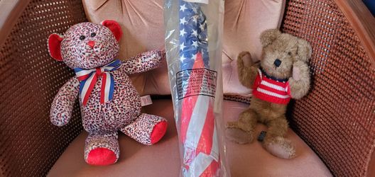 USA Car Flag and Patriot Bears