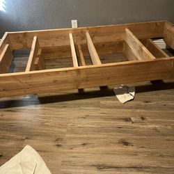 Twin floating bed frame