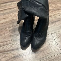 Justin black cowgirl boots leather