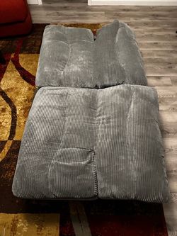 Gray Corduroy Futon Sofa Bed