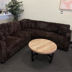 Sectional in brown