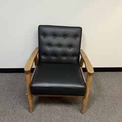 Modern Faux Leather Wood Lounge Chair $50