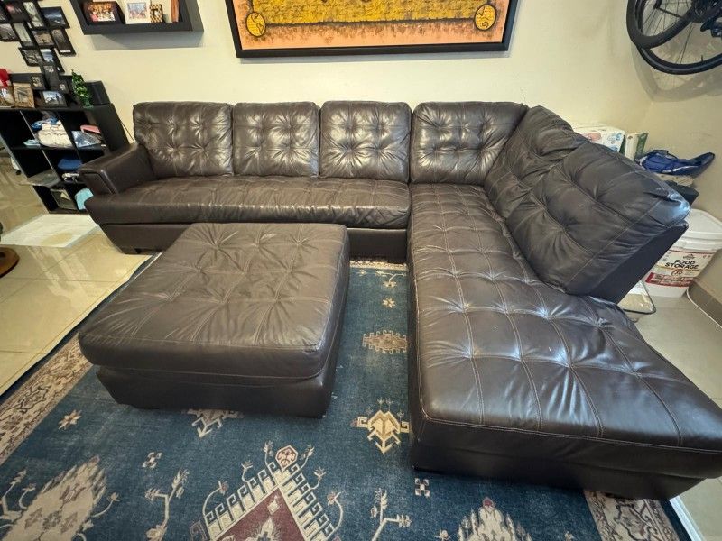 Costco Brown Leather Couch