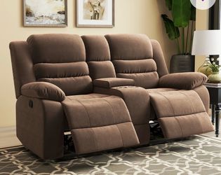 Toshiaki 71.5" W Microfiber Manual Standard Reclining Loveseat