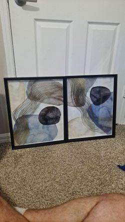 Set of 2 Abstract Framed Wall Art