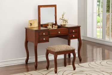 Brand New Cherry Vanity w Stool
