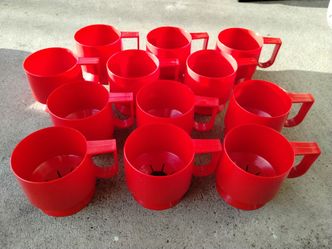 Vintage Dixie Cups/Solo plastic cone shaped paper cup holders, '70's/'80's, x12