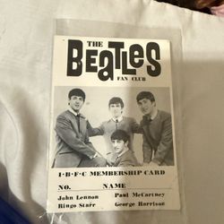 Beatles  Membership Card