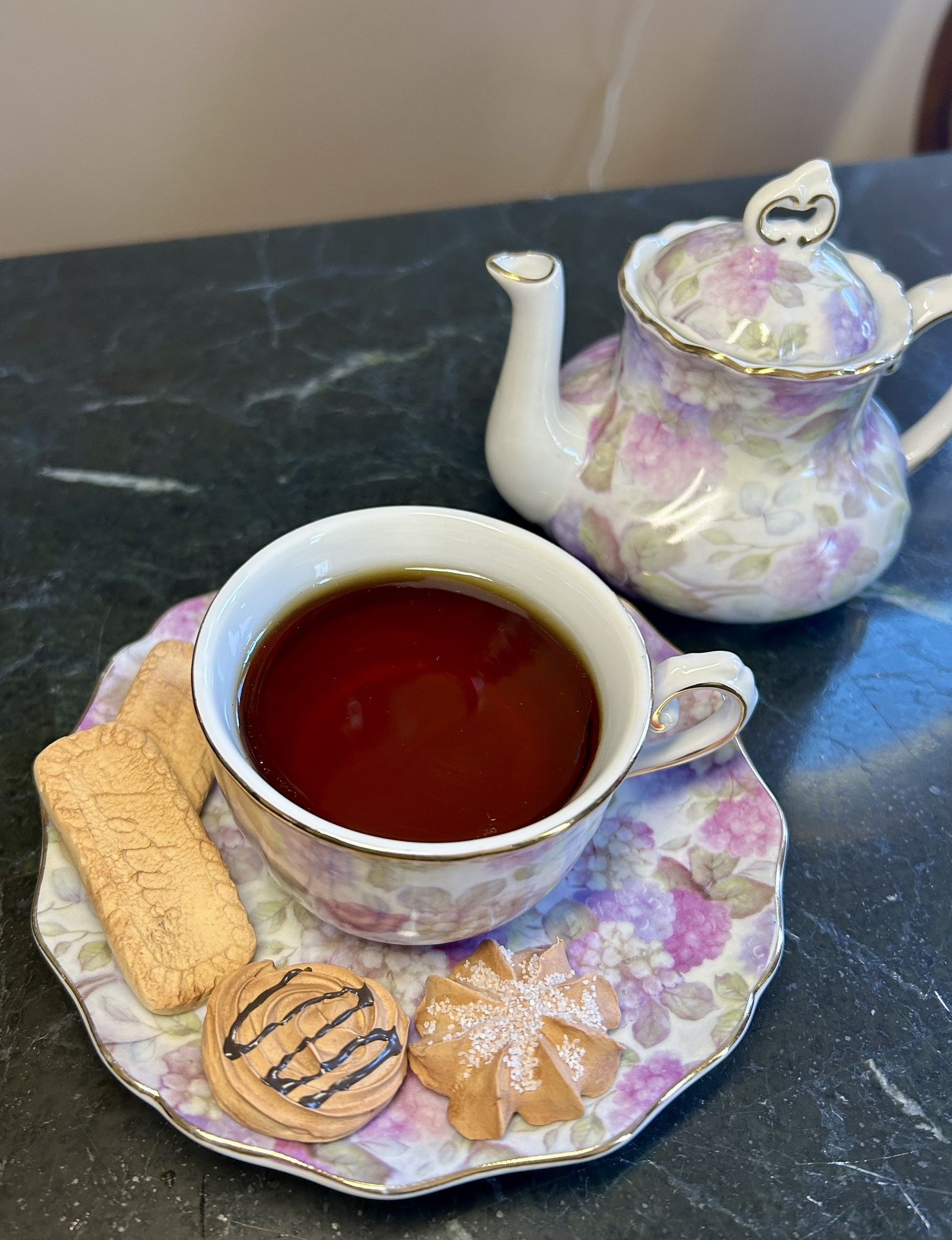 Fake tea and cookies set photo prop home decor