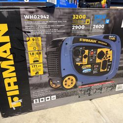 New Firman WH02942 Dual Fuel Inverter Generator 3200W Electric Start (Gas or Propane)