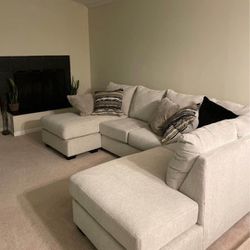 🍄 Megginson Grey Huge U Shaped Sectional | Loveseat | Couch | Sofa | Sleeper| Living Room Furniture| Garden Furniture | Patio Furniture