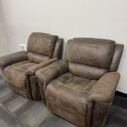 Set of 2 Pulaski Fabric Power Recliner