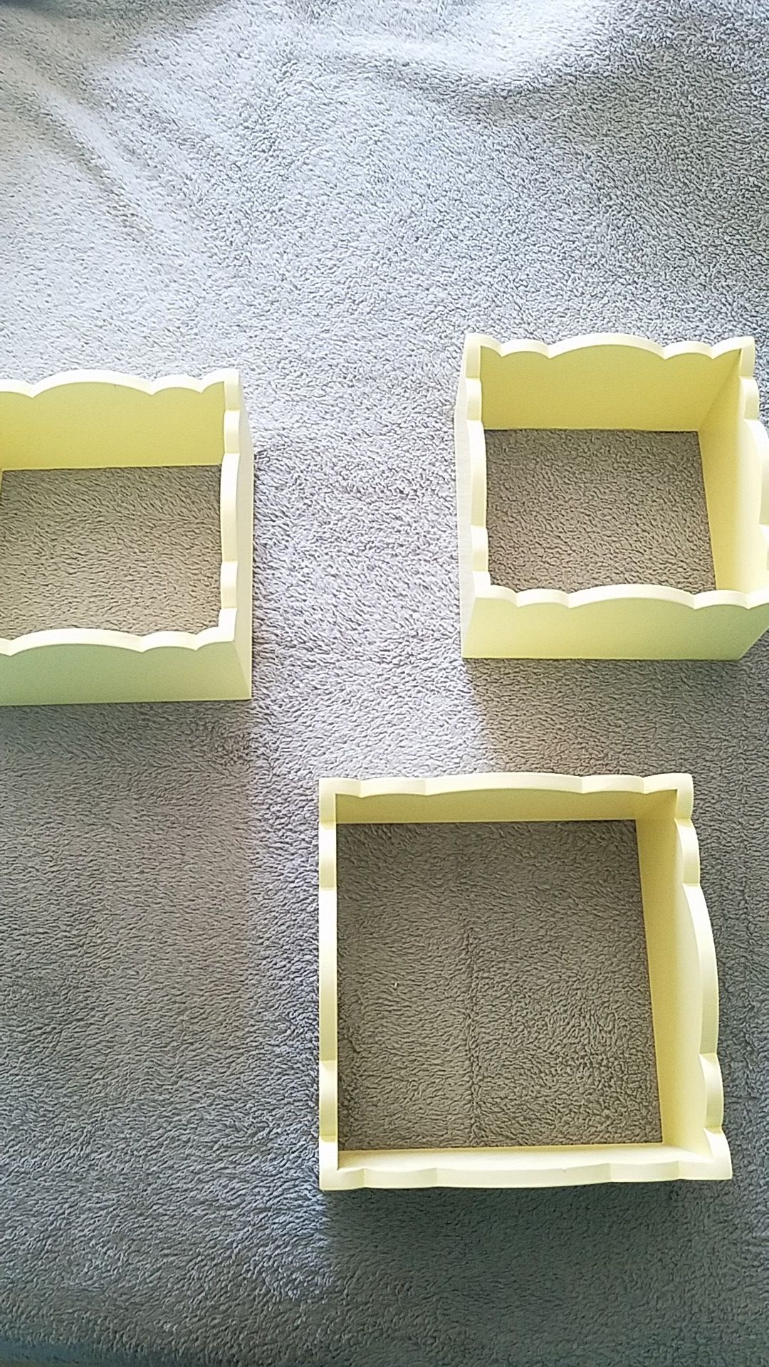 Box type wall shelves, yellow