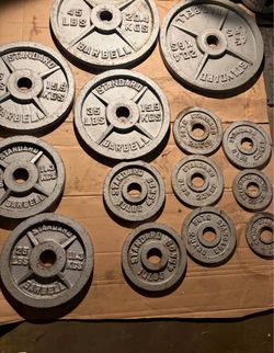 Standard Barbell Cast Iron Weight Plates Set