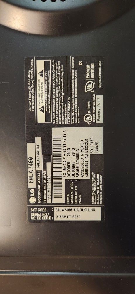 LG TV 60"