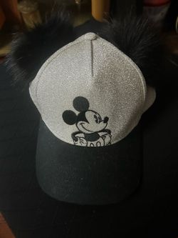 Mickey Mouse silver hat with Pom pom ears