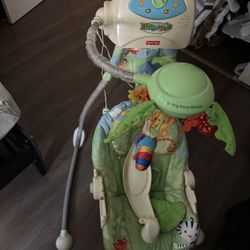 Fisher-Price Rainforest Open Top Baby Cradle & Swing