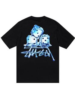 STUSSY MELTED TEE BLACK SIZE X-LARGE