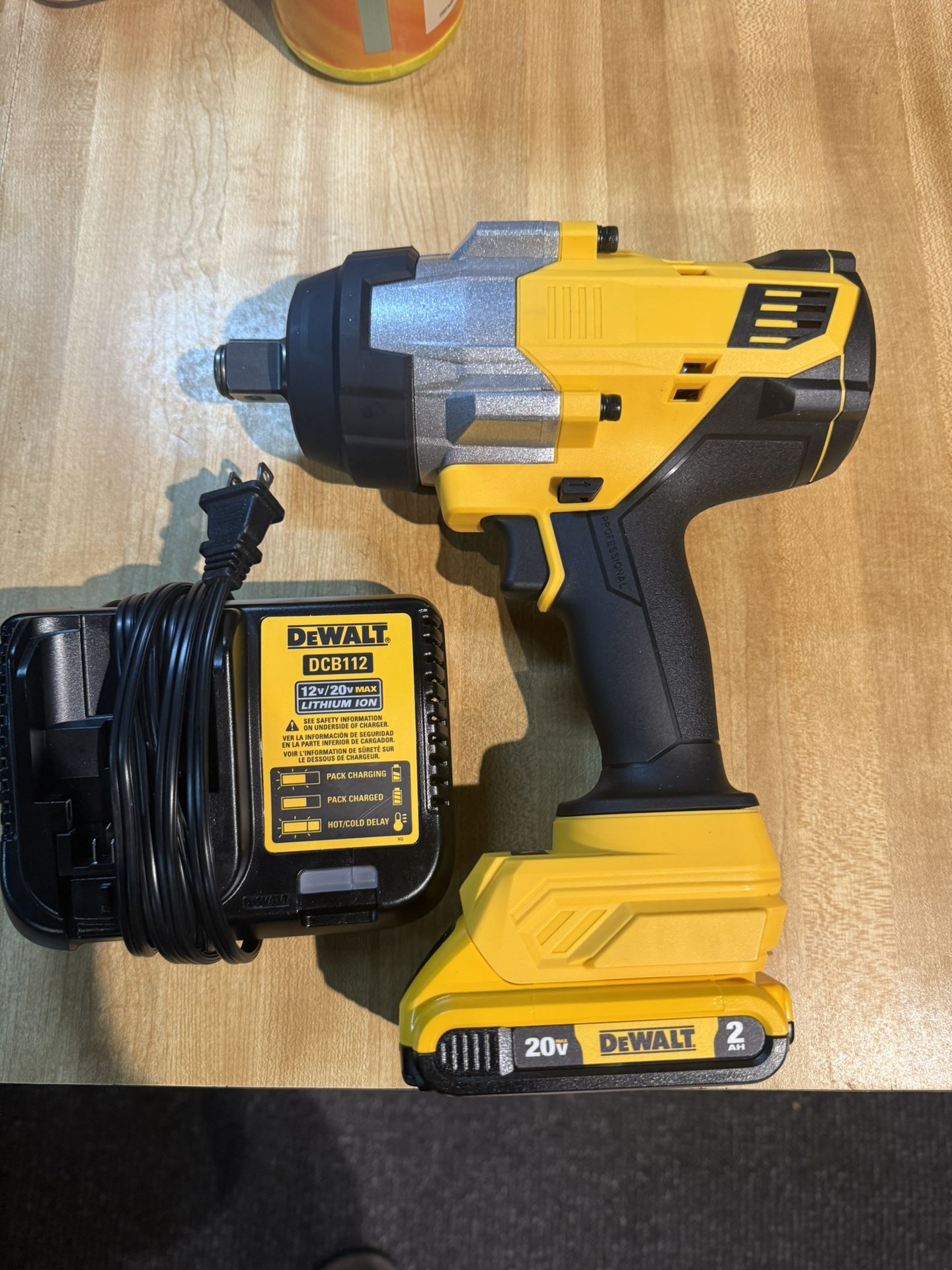 3/4” impact wrench with batt and charger new $250 firm 1800 breakaway torque see details below  Impact wrench is Dewalt comparable but not Dewalt bran
