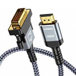 Capshi HDMI A to DVI Adapter Cable 6FT, High-Speed Gold-Plated Plug and 6feet