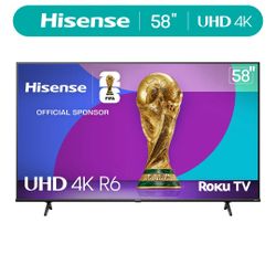 "58 inch Hisense R6 TV with wall mount